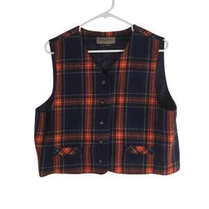 Vintage Signature Expressions women's  tartan wool vest. size Large